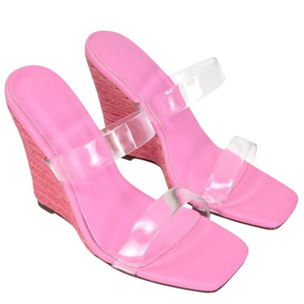 XY London Womens/Ladies Shea Strappy Wedge Espadrilles / Pink